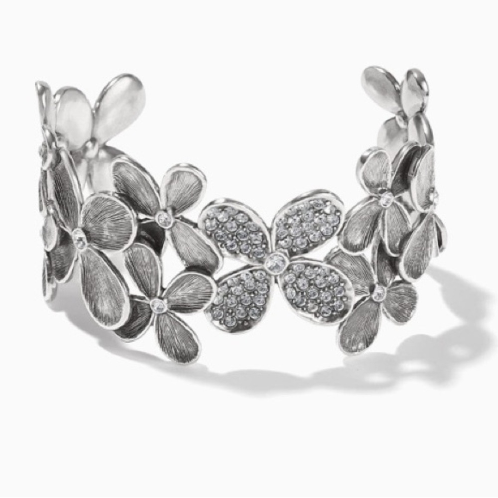 Brighton NWOT Everbloom Petals silver plated cuff bracelet
